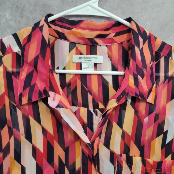 Liz Claiborne Soft Lightweight Sleeveless Button Down 2X - Picture 2 of 10